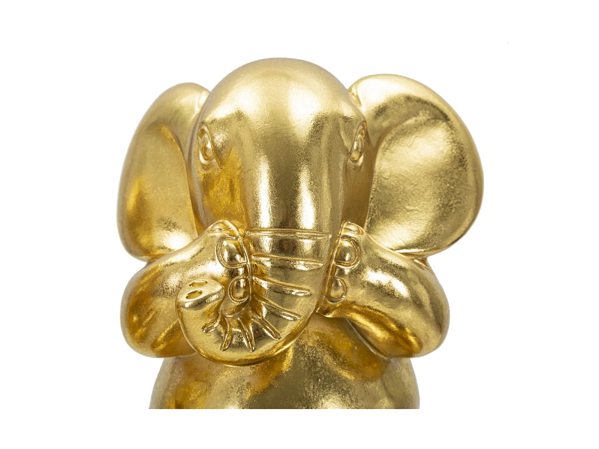 Set van 3 gouden hars olifanten Ø 15,5x20,5 cm