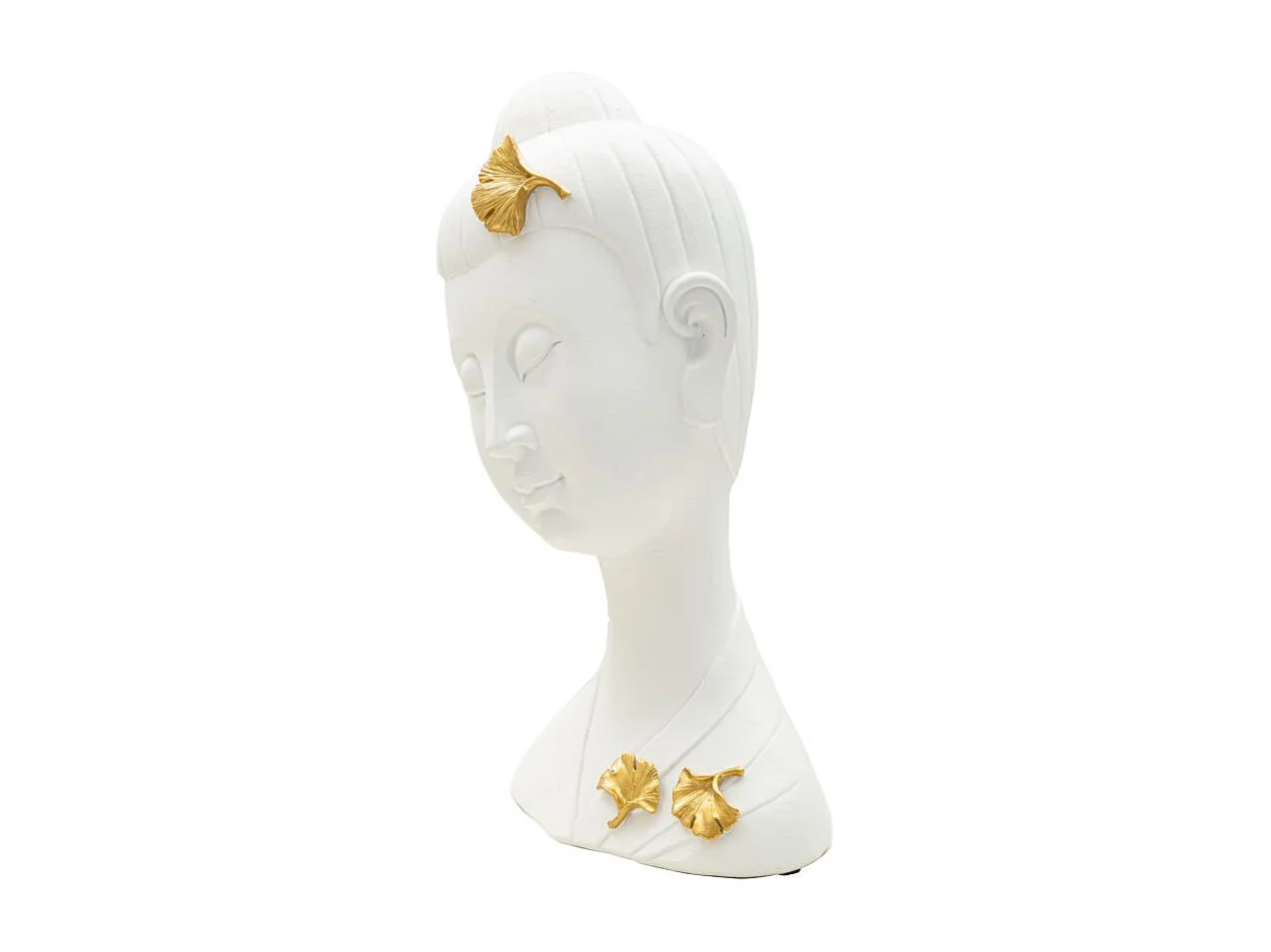 Statuette Déco en Résine "Bouddha" 35cm Blanc