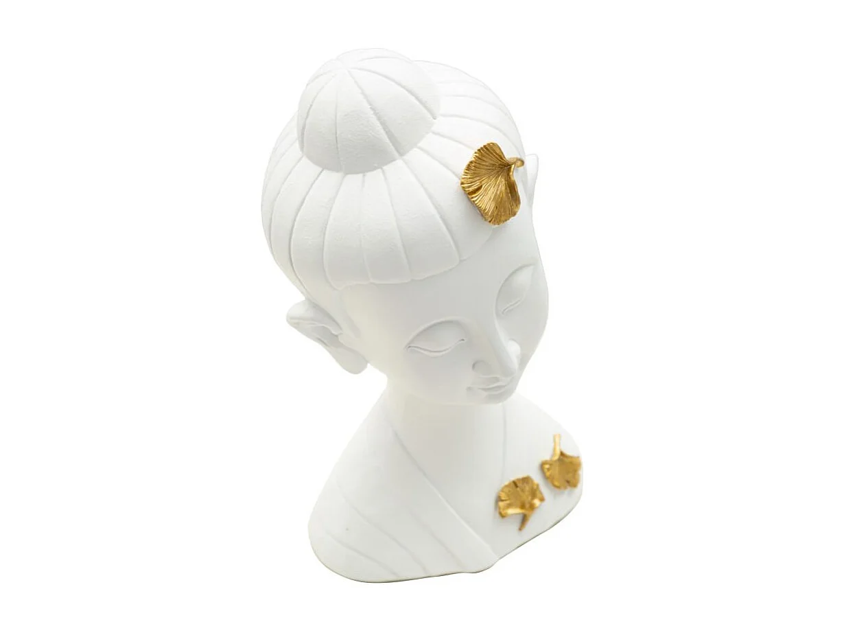 Statuette Déco en Résine "Bouddha" 35cm Blanc