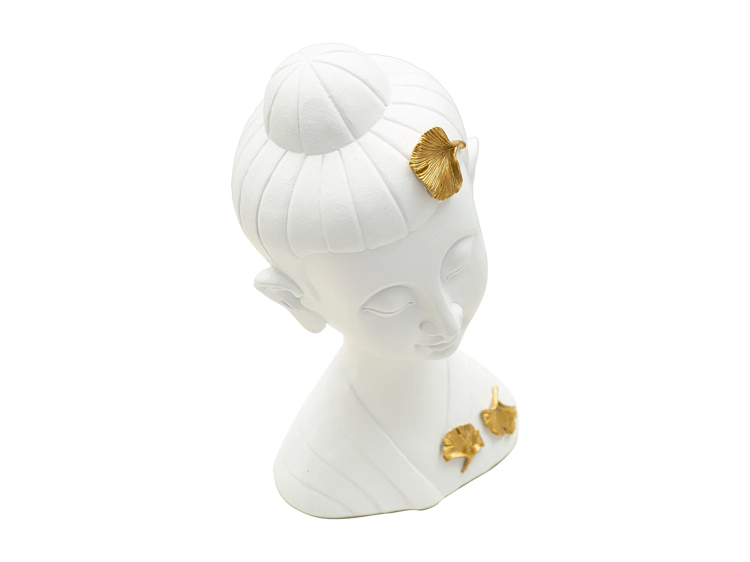 Statuette Déco en Résine "Bouddha" 35cm Blanc