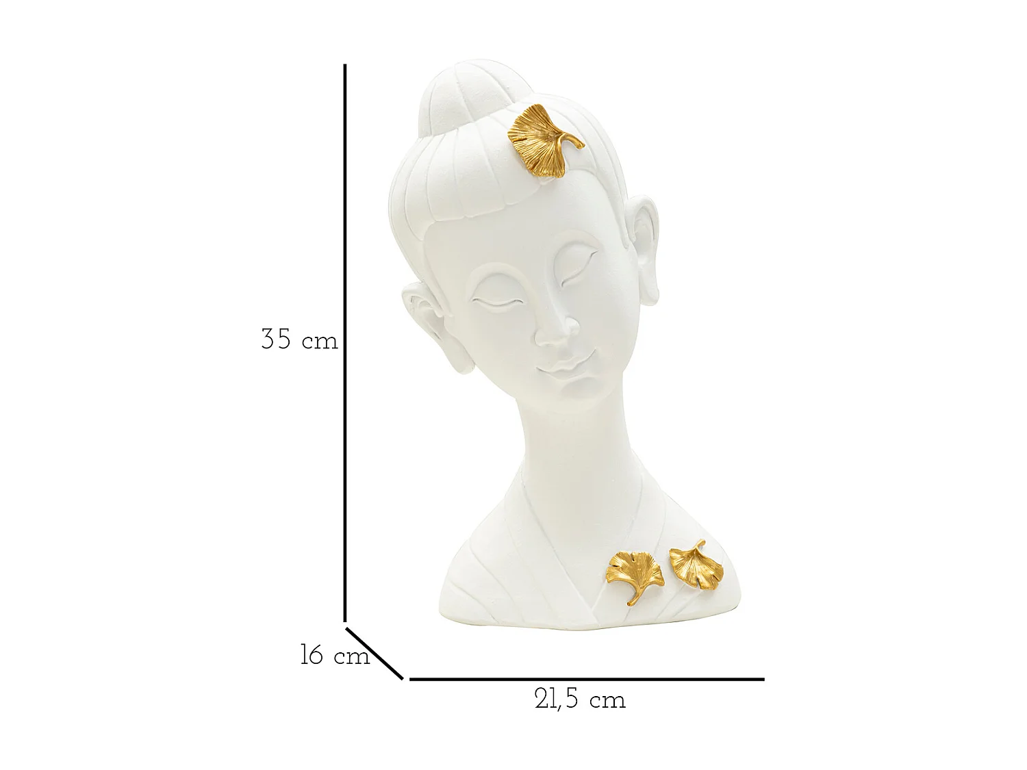 Statuette Déco en Résine "Bouddha" 35cm Blanc