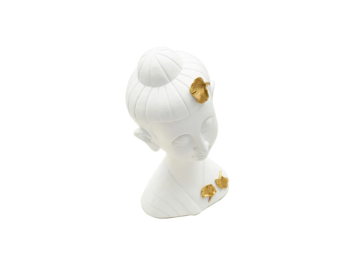 Statuette Déco en Résine "Bouddha" 35cm Blanc