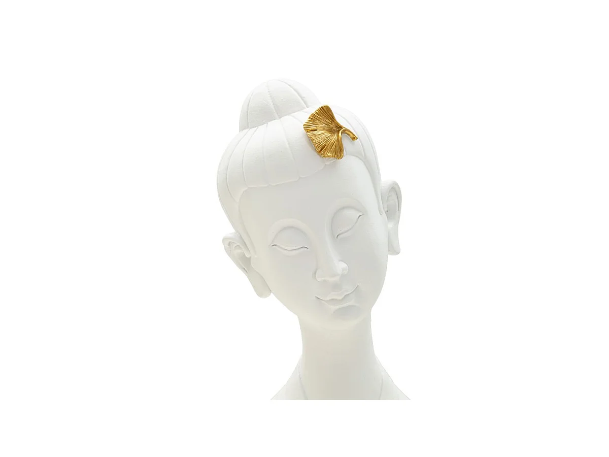 Statuette Déco en Résine "Bouddha" 35cm Blanc