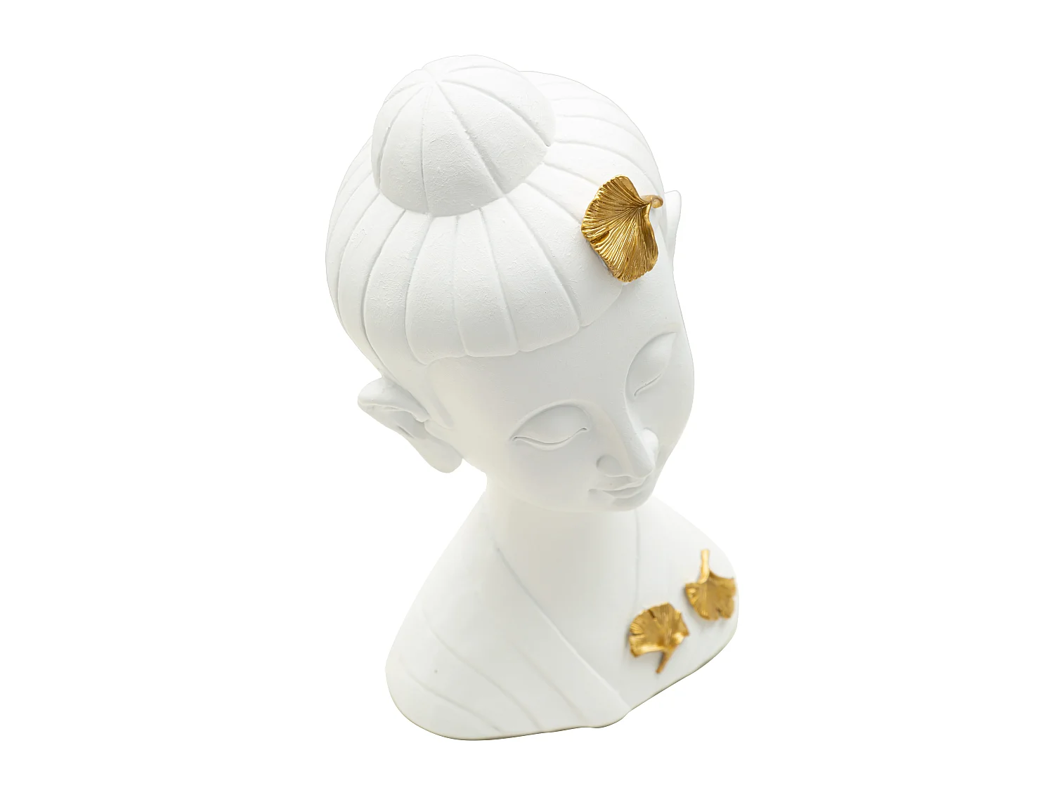 Statuette Déco en Résine "Bouddha" 35cm Blanc