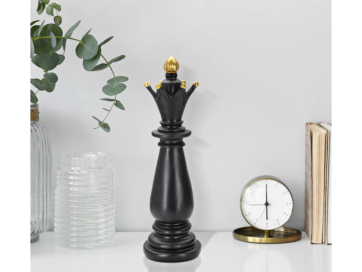 Pièce d'Échec Déco en Résine "Fou" 38cm Noir