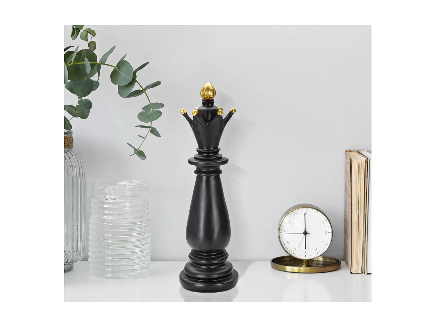 Pièce d'Échec Déco en Résine "Fou" 38cm Noir