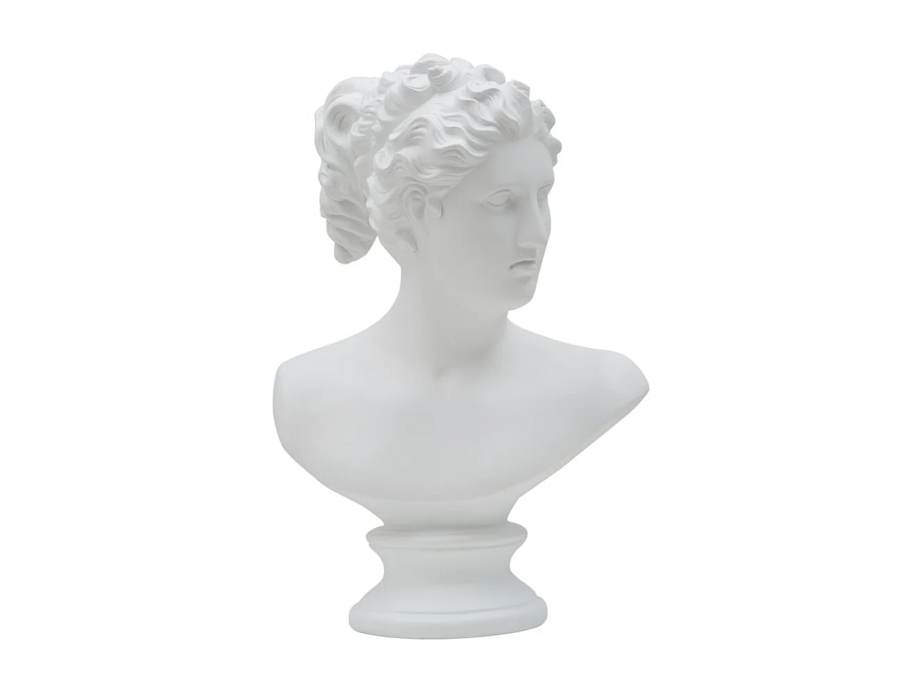 Escultura clássica decorativa de meia cabeça em poliresina H34cm Mulher Mauro Ferretti