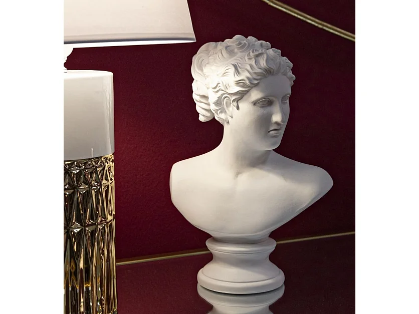 Escultura clássica decorativa de meia cabeça em poliresina H34cm Mulher Mauro Ferretti