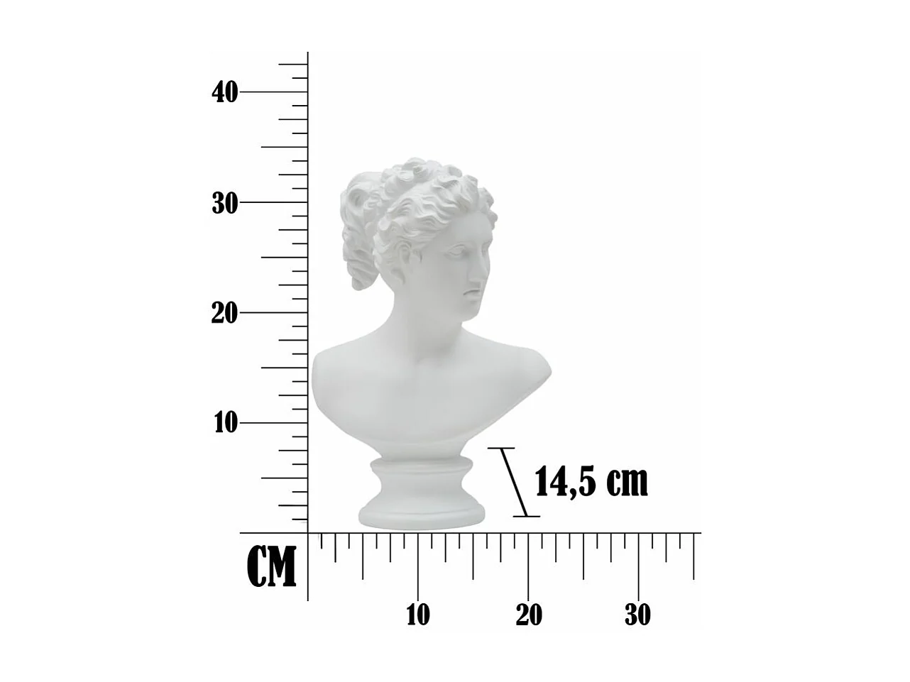 Escultura clássica decorativa de meia cabeça em poliresina H34cm Mulher Mauro Ferretti