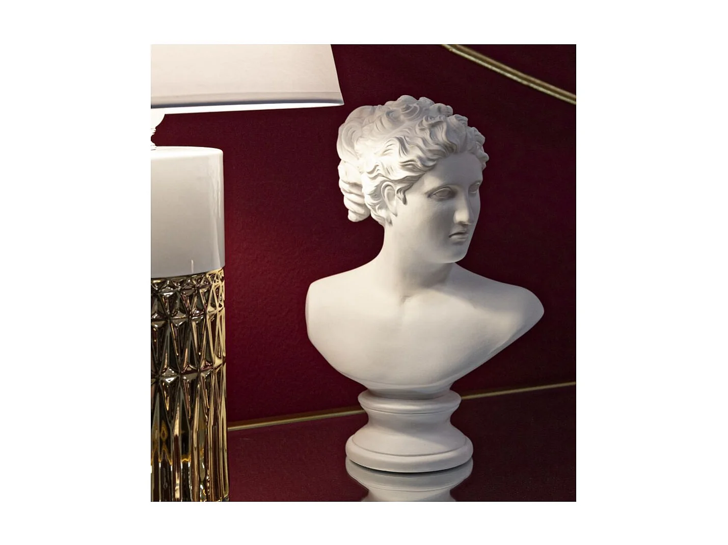 Busto decorativo clásico de mujer en poliresina h34 cm