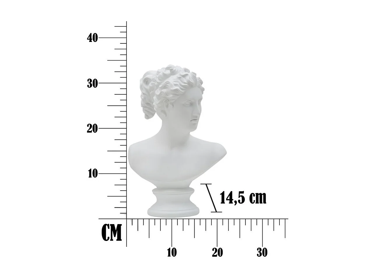 Busto decorativo clásico de mujer en poliresina h34 cm
