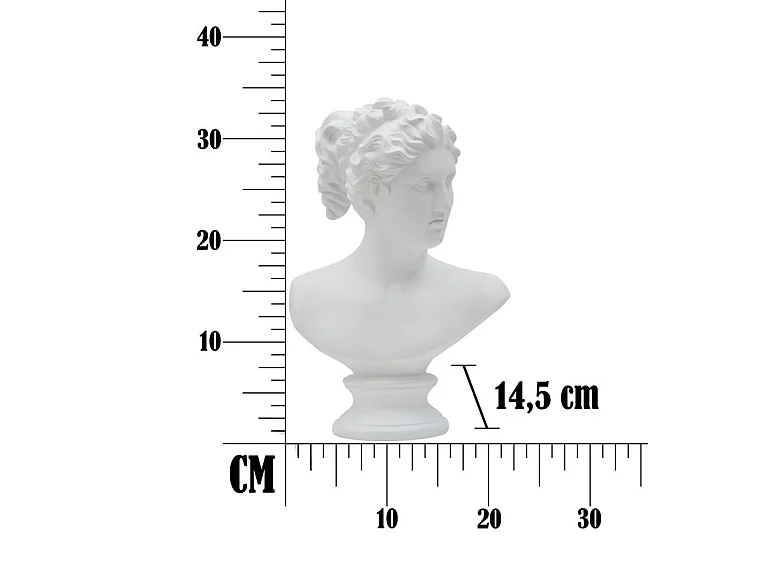 Scultura in resina bianca cm 22x15x34