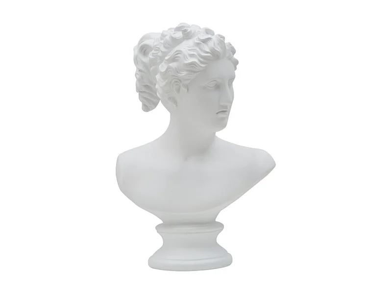 Escultura clássica decorativa de meia cabeça em poliresina H34cm Mulher Mauro Ferretti