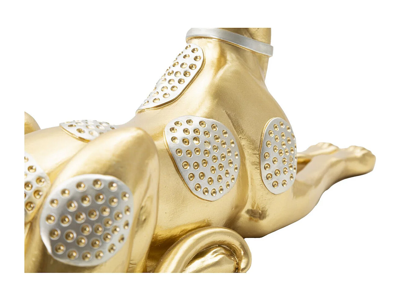 Statuette Design en Résine "Chien Couché" 32cm Or