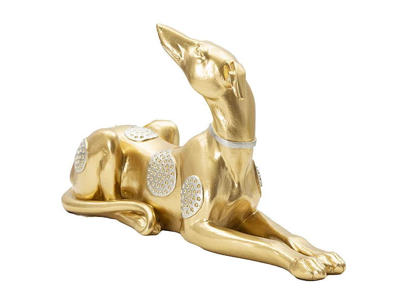 Statuette Design en Résine "Chien Couché" 32cm Or