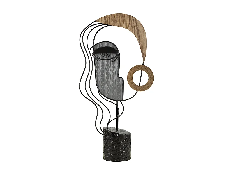 Scultura astratta in metallo nero cm 28x9x55