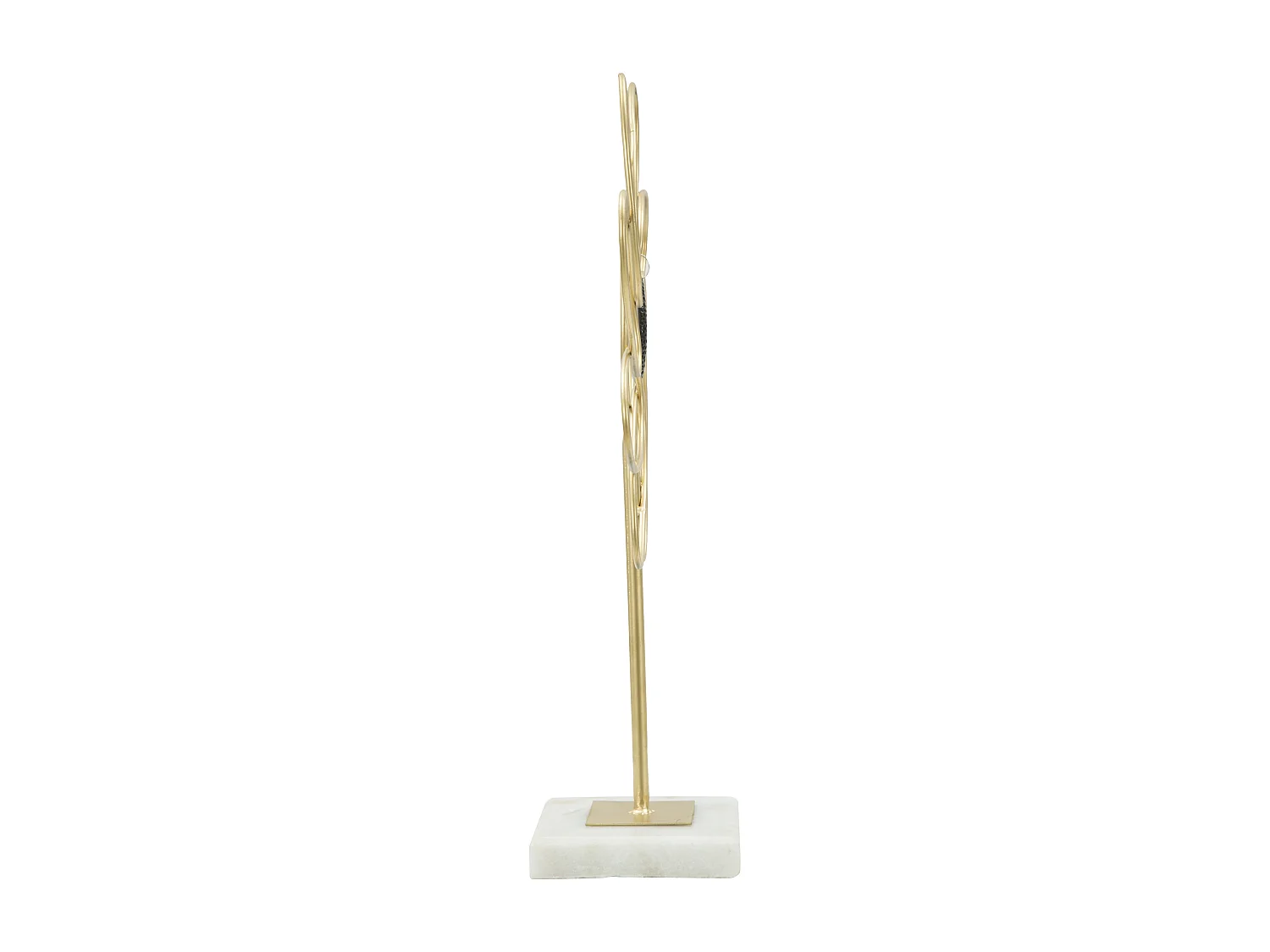 Gouden metalen decoratie met witte marmeren voet 24x10x37,5 cm