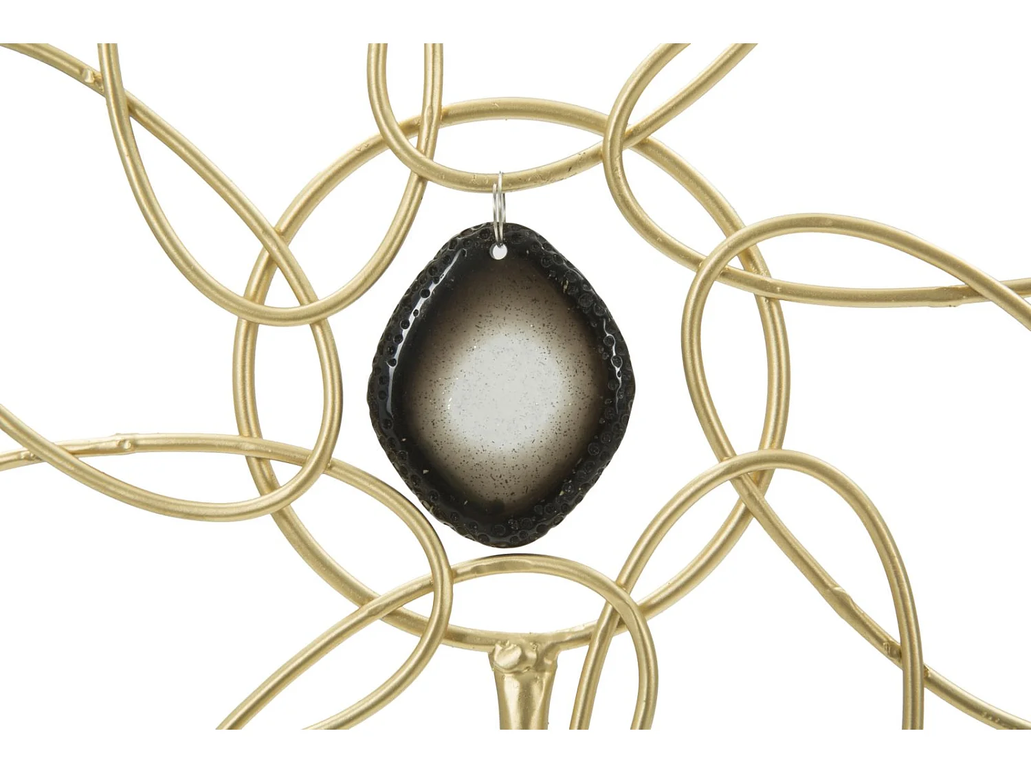 Gouden metalen decoratie met witte marmeren voet 24x10x37,5 cm