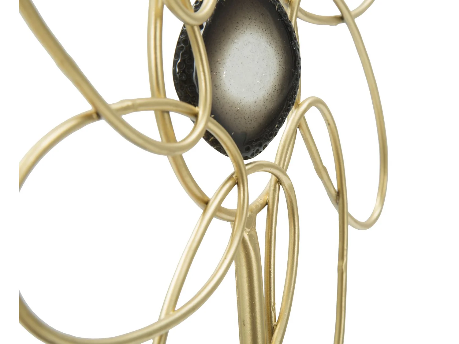 Gouden metalen decoratie met witte marmeren voet 24x10x37,5 cm