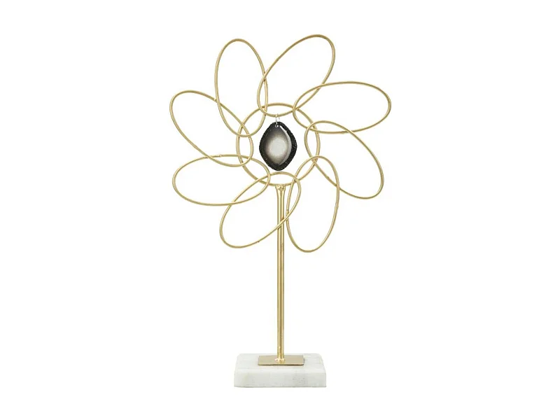 Fleur Déco en Métal "Daisy" 37cm Or