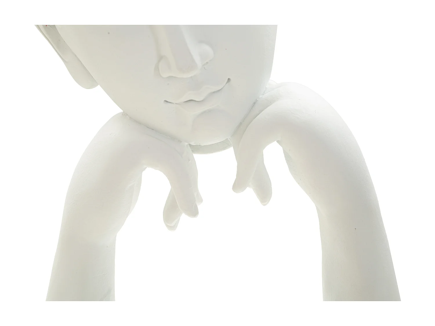 Statuette Déco en Résine "Bouddha Mains" 36cm Blanc