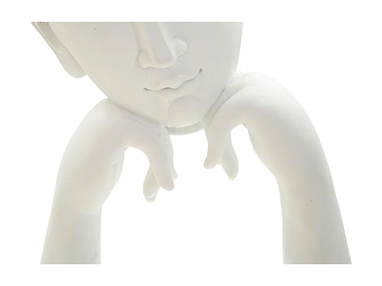 Statuette Déco en Résine "Bouddha Mains" 36cm Blanc