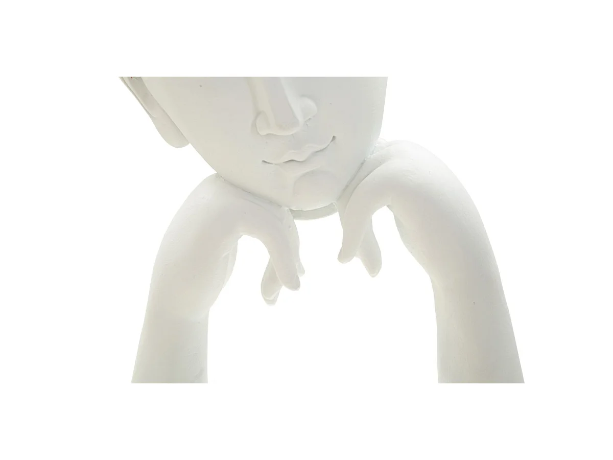 Witte hars Boeddha hoofd, 21,5x13x36 cm