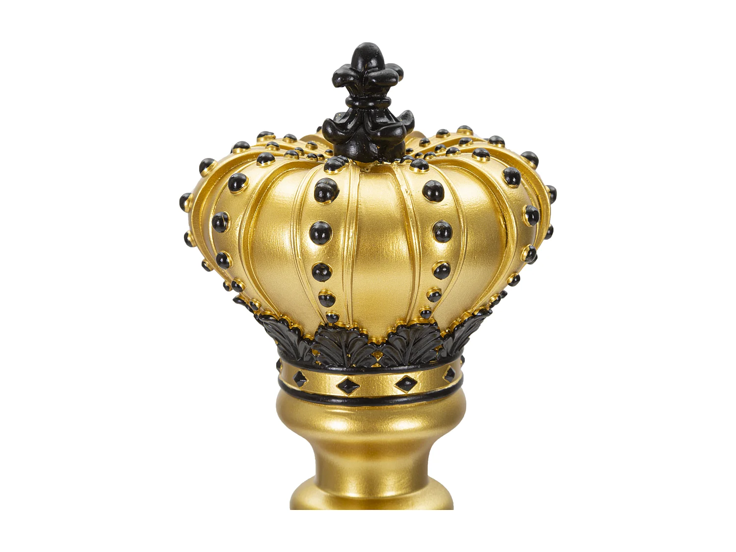 Re degli scacchi in resina dorato e nero Ø cm 14x50