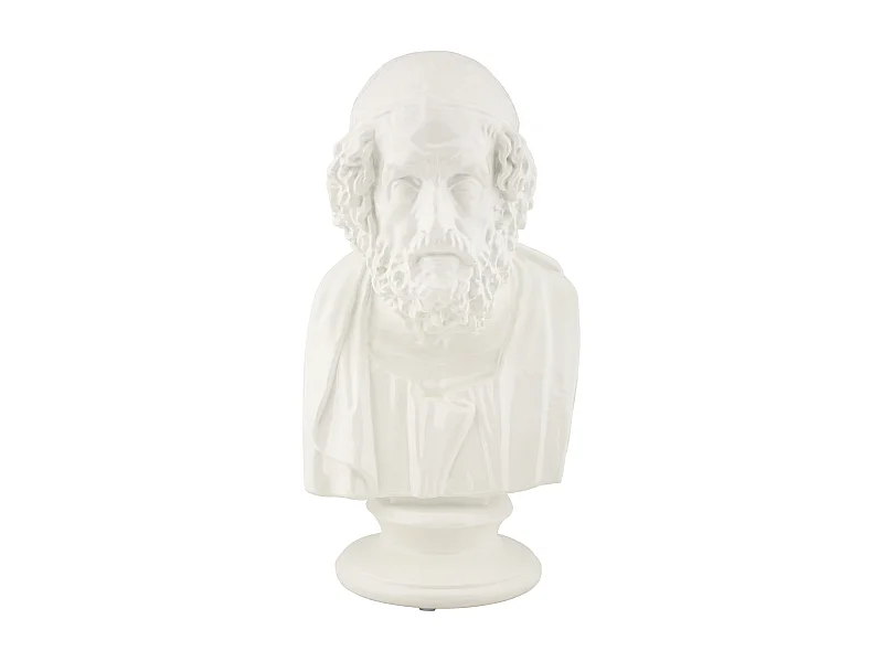 Buste Homme en Résine "Sage" 25cm Blanc