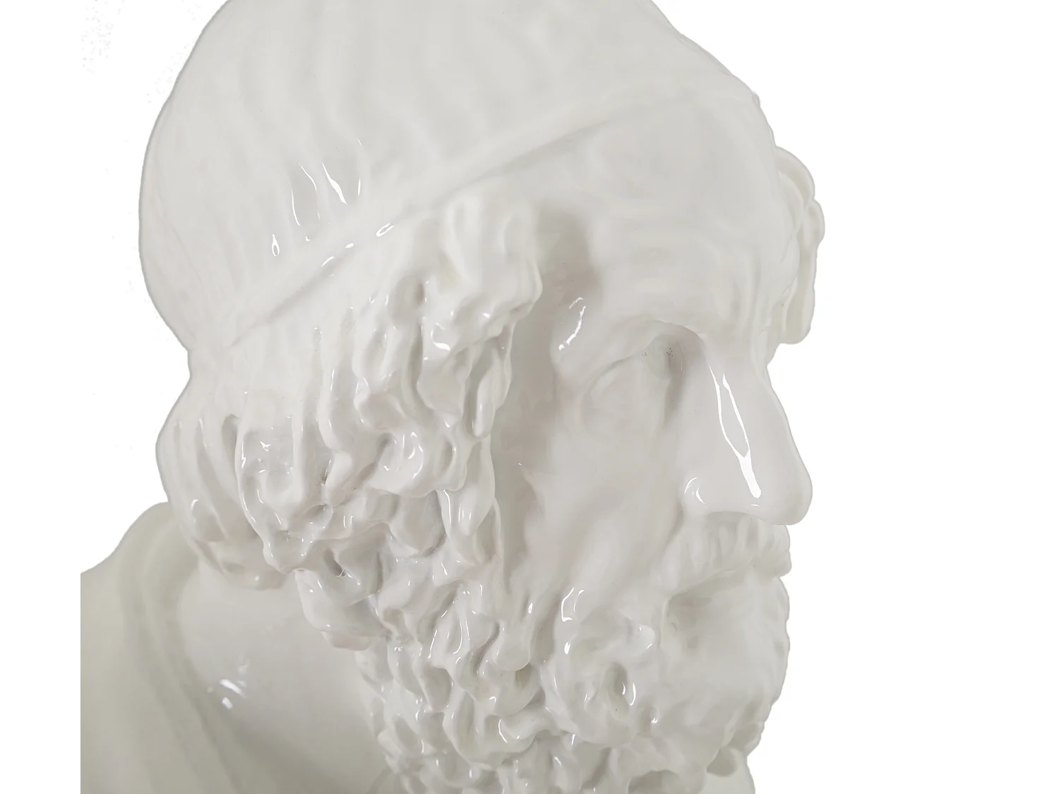 Scultura a forma di busto di uomo in resina bianca cm 12,9x12,5x25