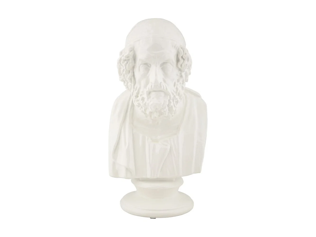 Scultura a forma di busto di uomo in resina bianca cm 12,9x12,5x25