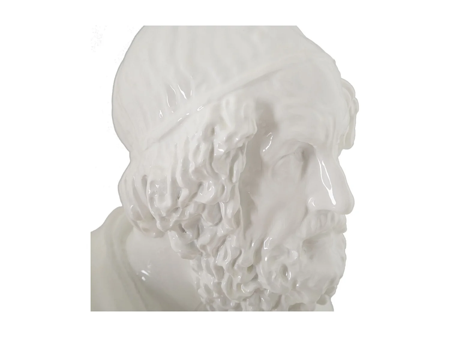 Scultura a forma di busto di uomo in resina bianca cm 12,9x12,5x25