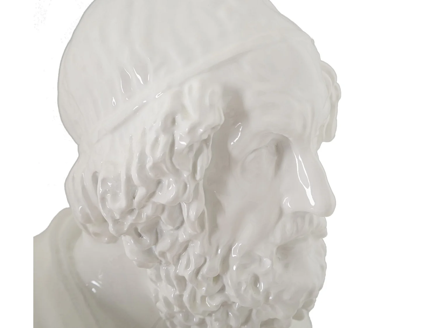 Skulptur Männerbüste aus Kunstharz weiß 12,9x12,5x25 cm