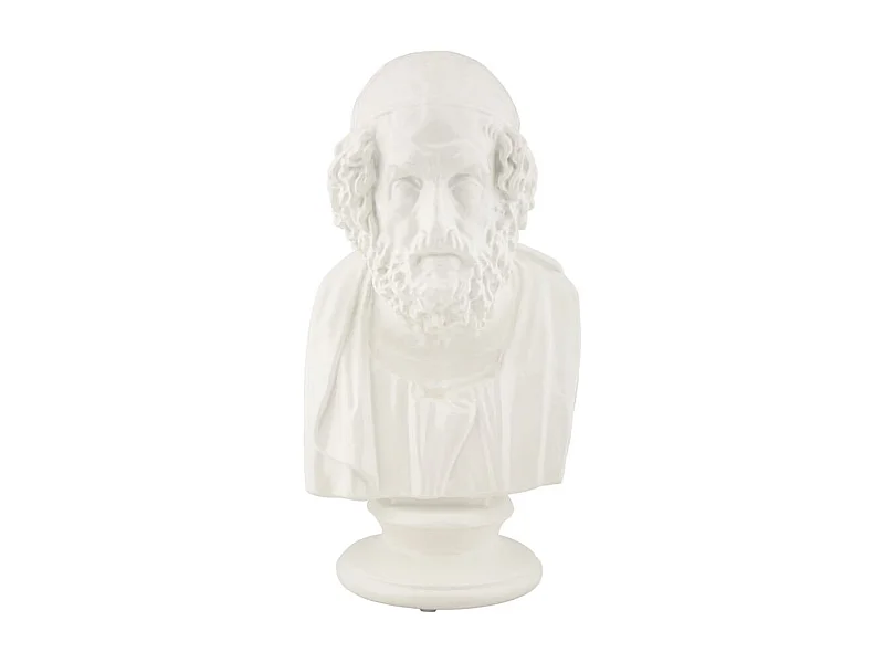 Buste Homme en Résine "Sage" 25cm Blanc