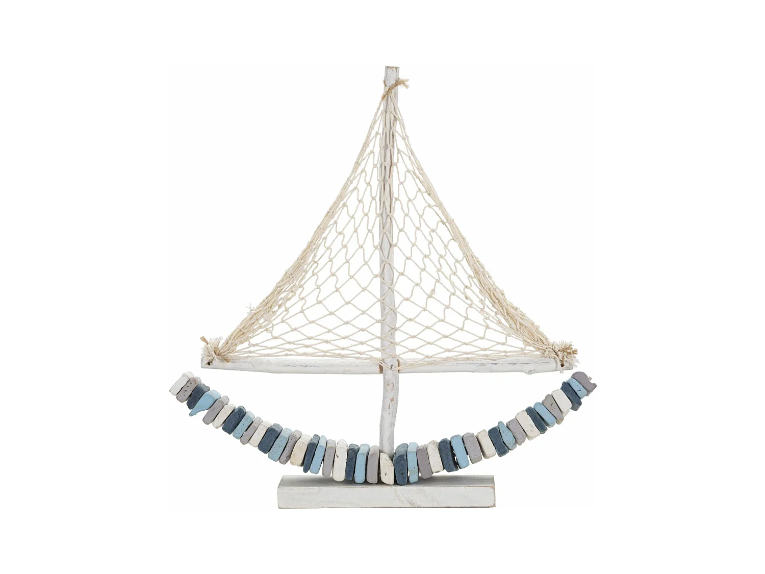 Bateau en bois bleu 45x7x45 cm