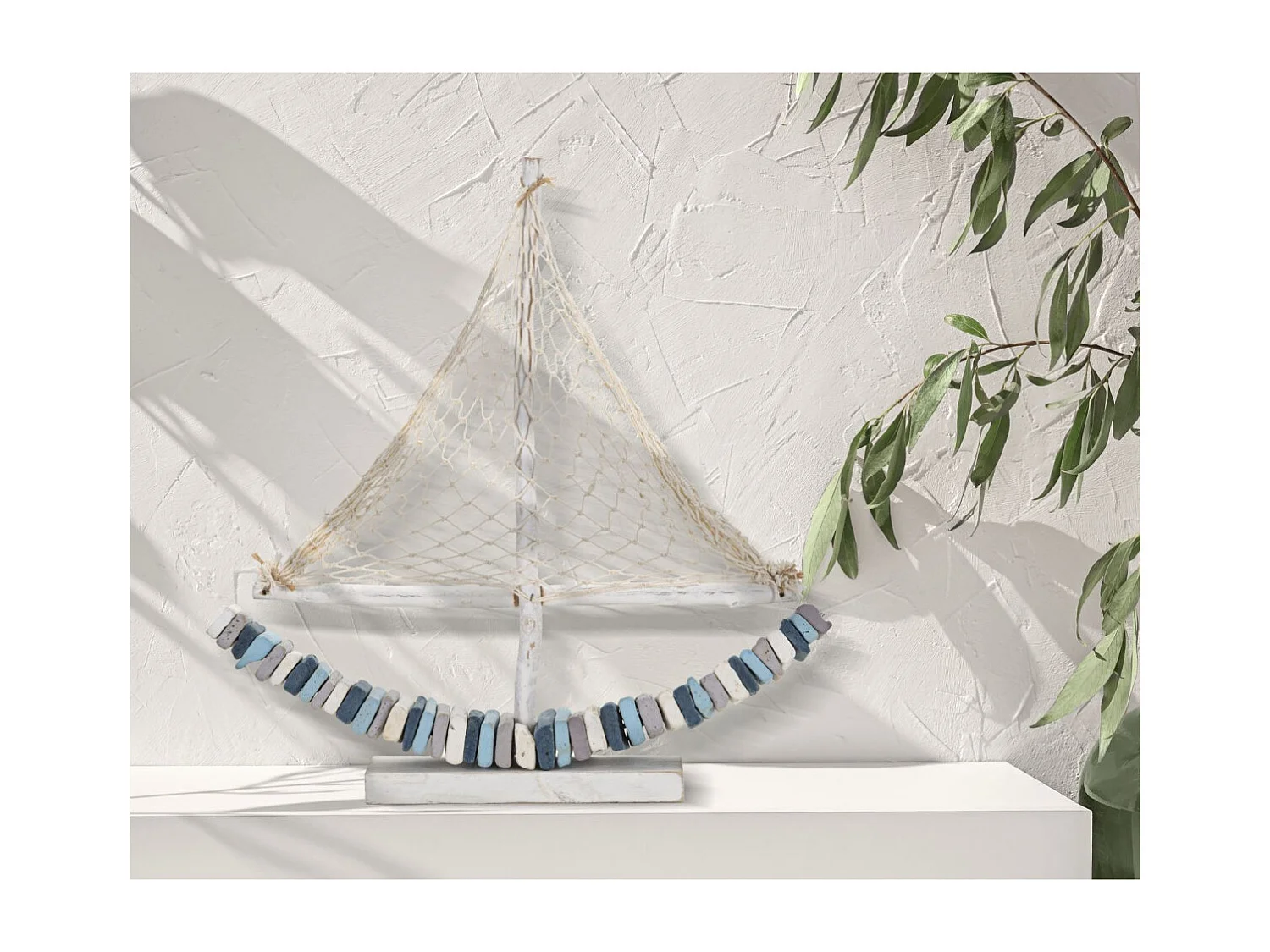 Bateau Voilier Déco en Bois "Tanoak" 45cm Multicolore