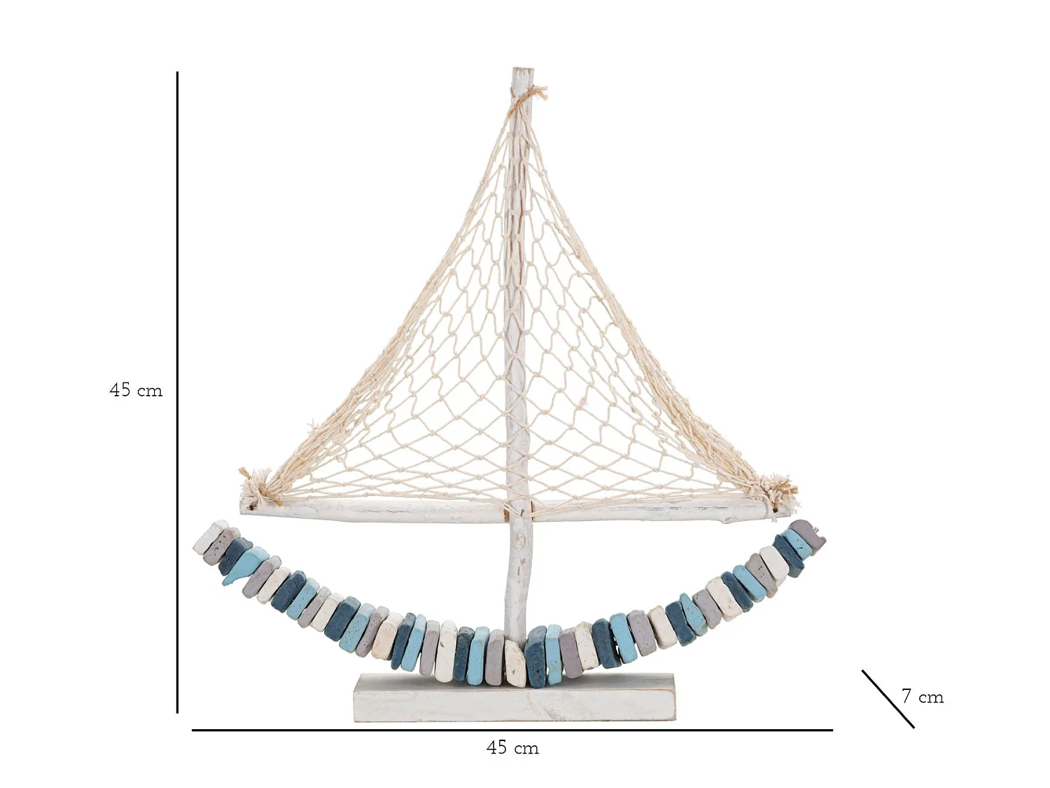 Bateau Voilier Déco en Bois "Tanoak" 45cm Multicolore