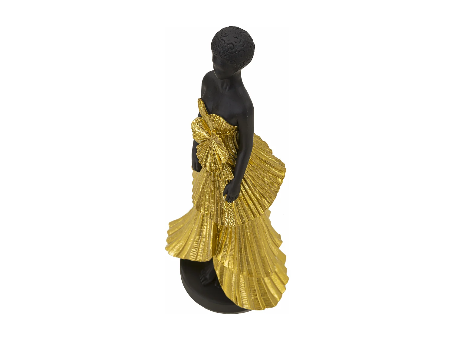 Statuetta di donna in resina dorata cm 14,5x10x33