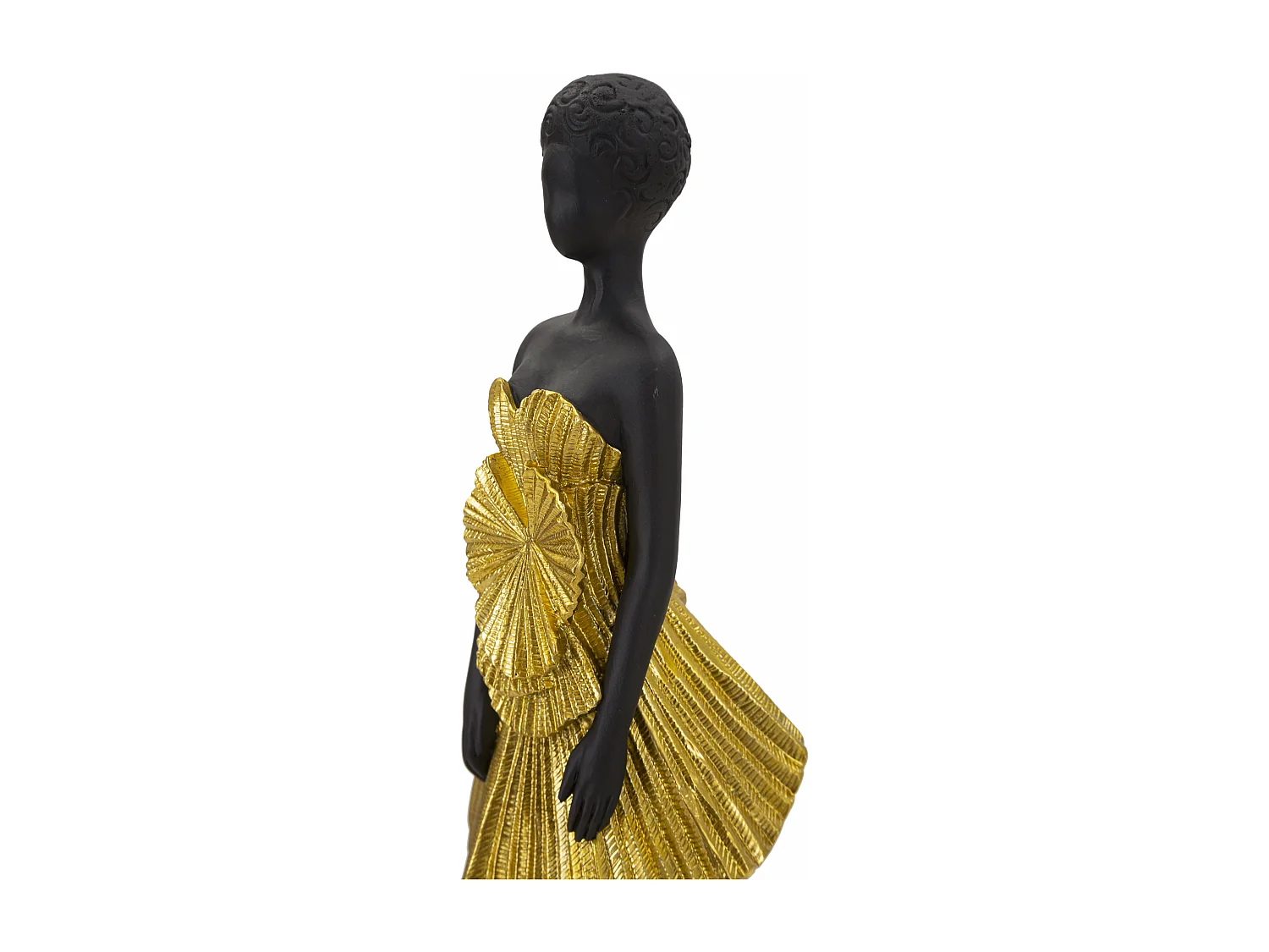 Statuetta di donna in resina dorata cm 14,5x10x33