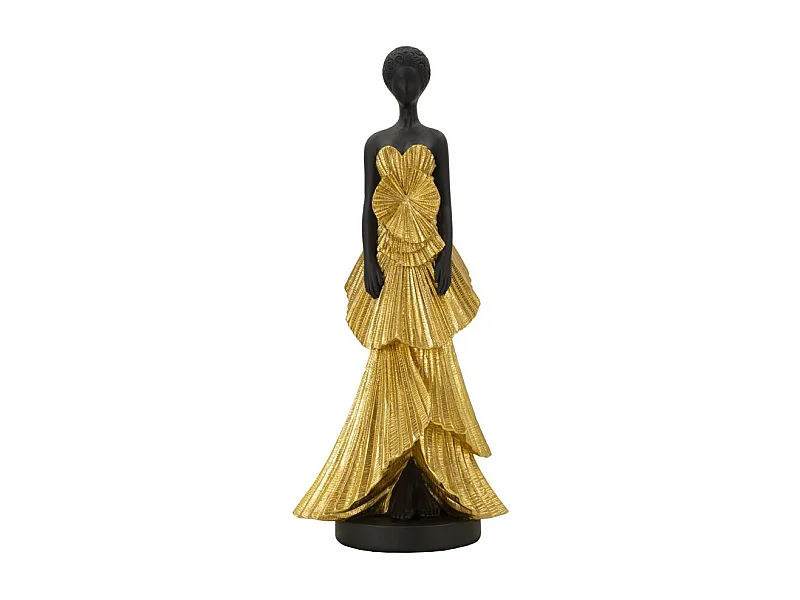 Statuette Déco Femme "Fashion" 33cm Or