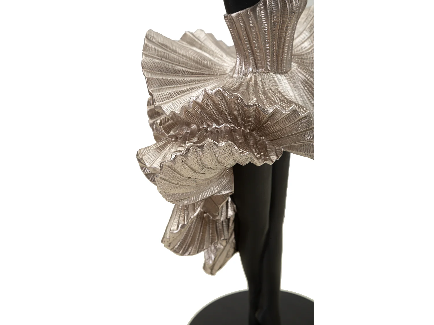 Statuetta di ballerina in resina argentata cm 17x14x43