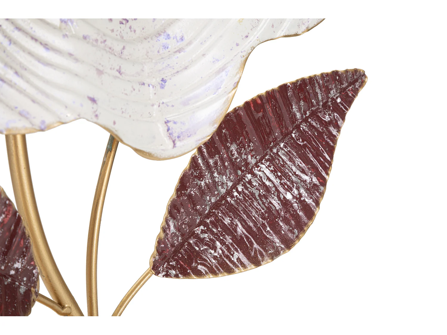 Sculpture de fleurs en métal multicolore avec base cm 35,5x9x59