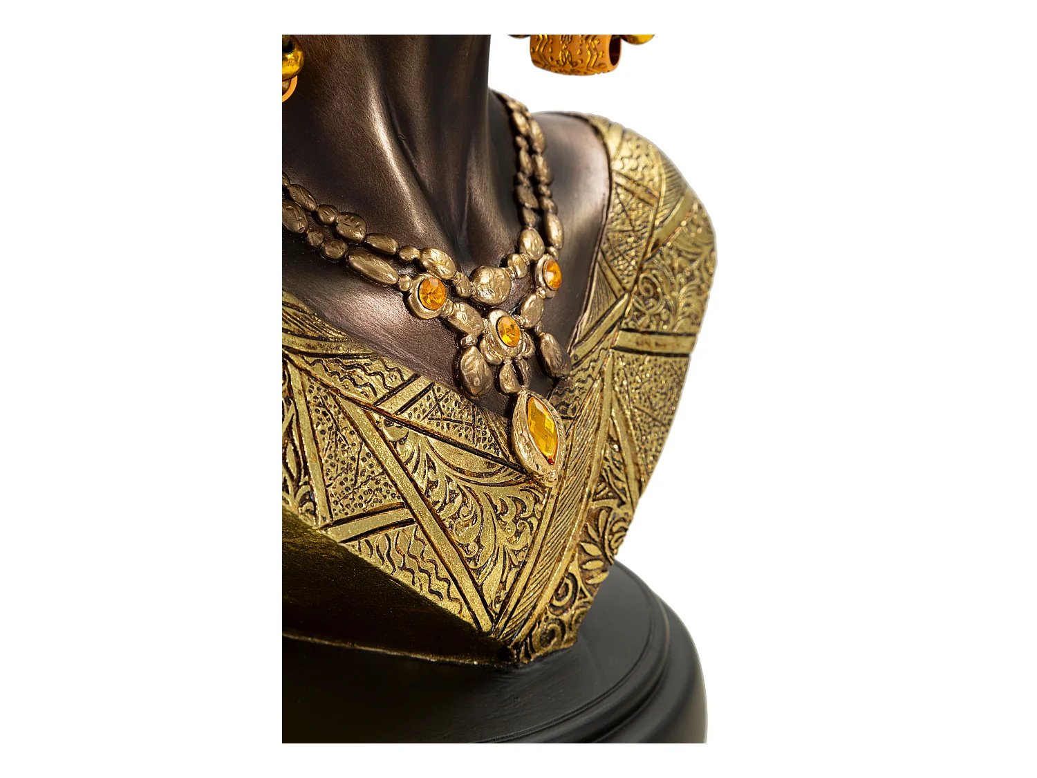 Buste Femme Africaine en Résine "Nairobi" 38cm Or