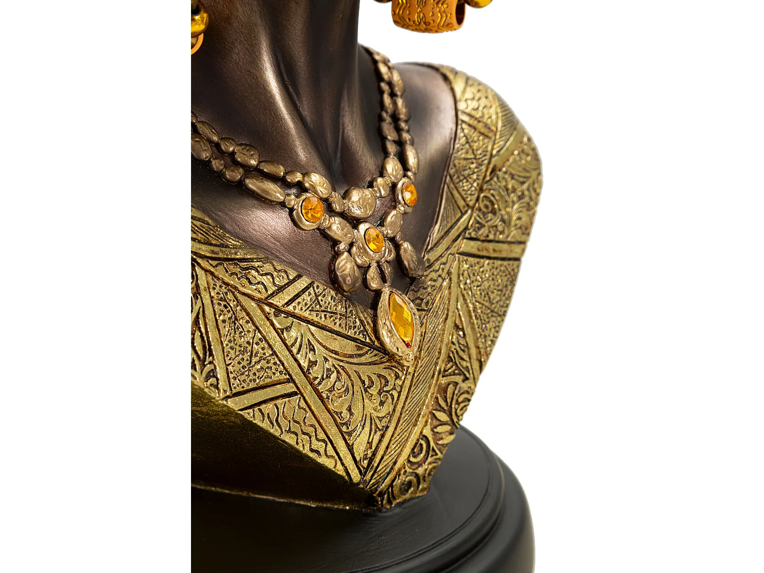 Buste Femme Africaine en Résine "Nairobi" 38cm Or