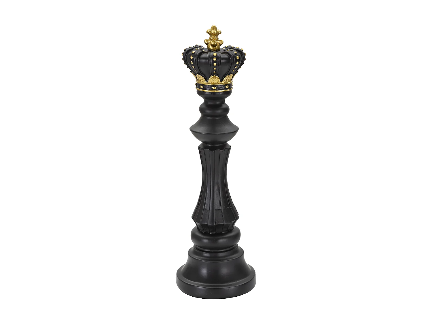 Pièce d'Échec Déco en Résine "Roi Couronne" 40cm Noir
