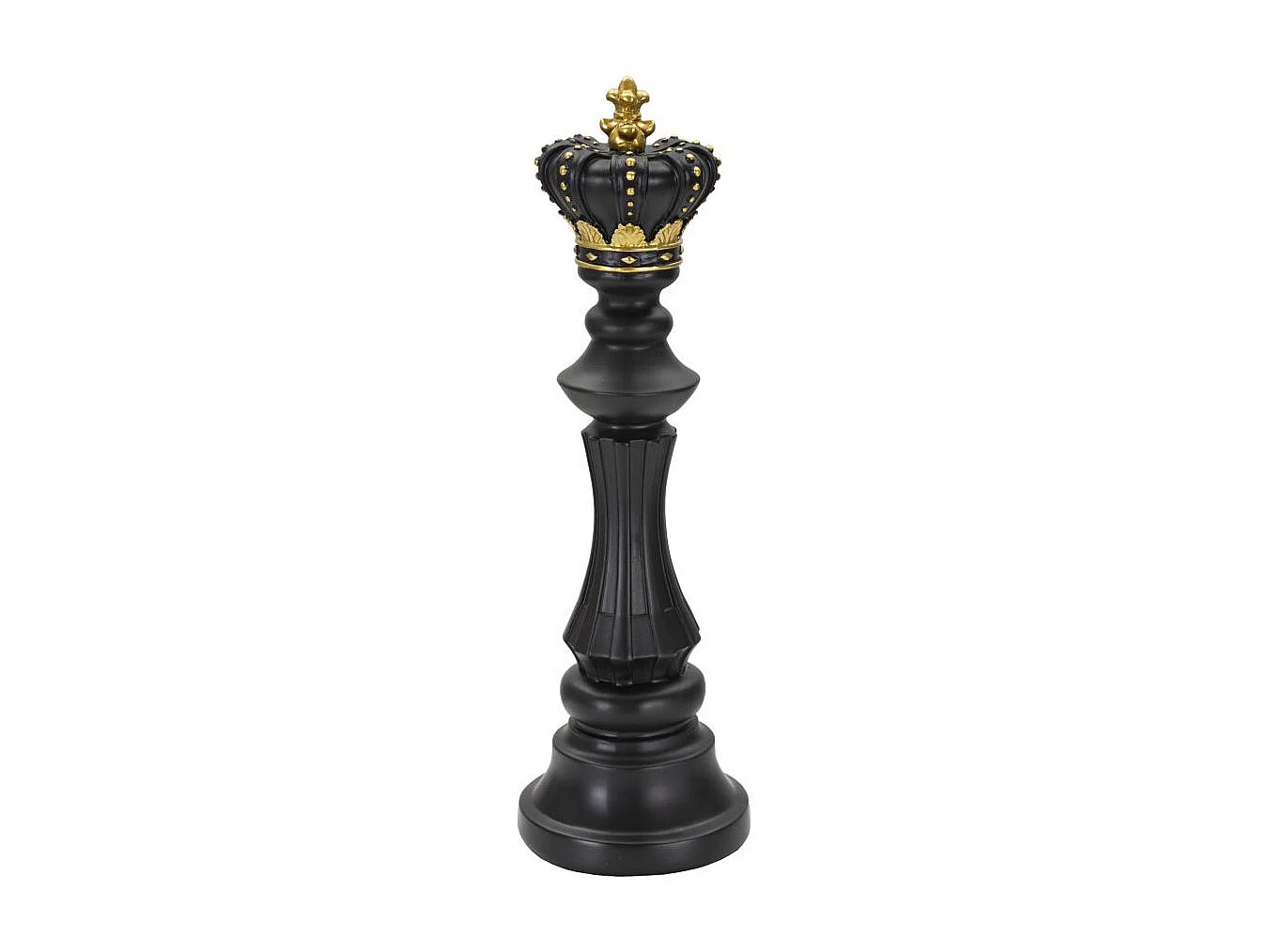 Pièce d'Échec Déco en Résine "Roi Couronne" 40cm Noir