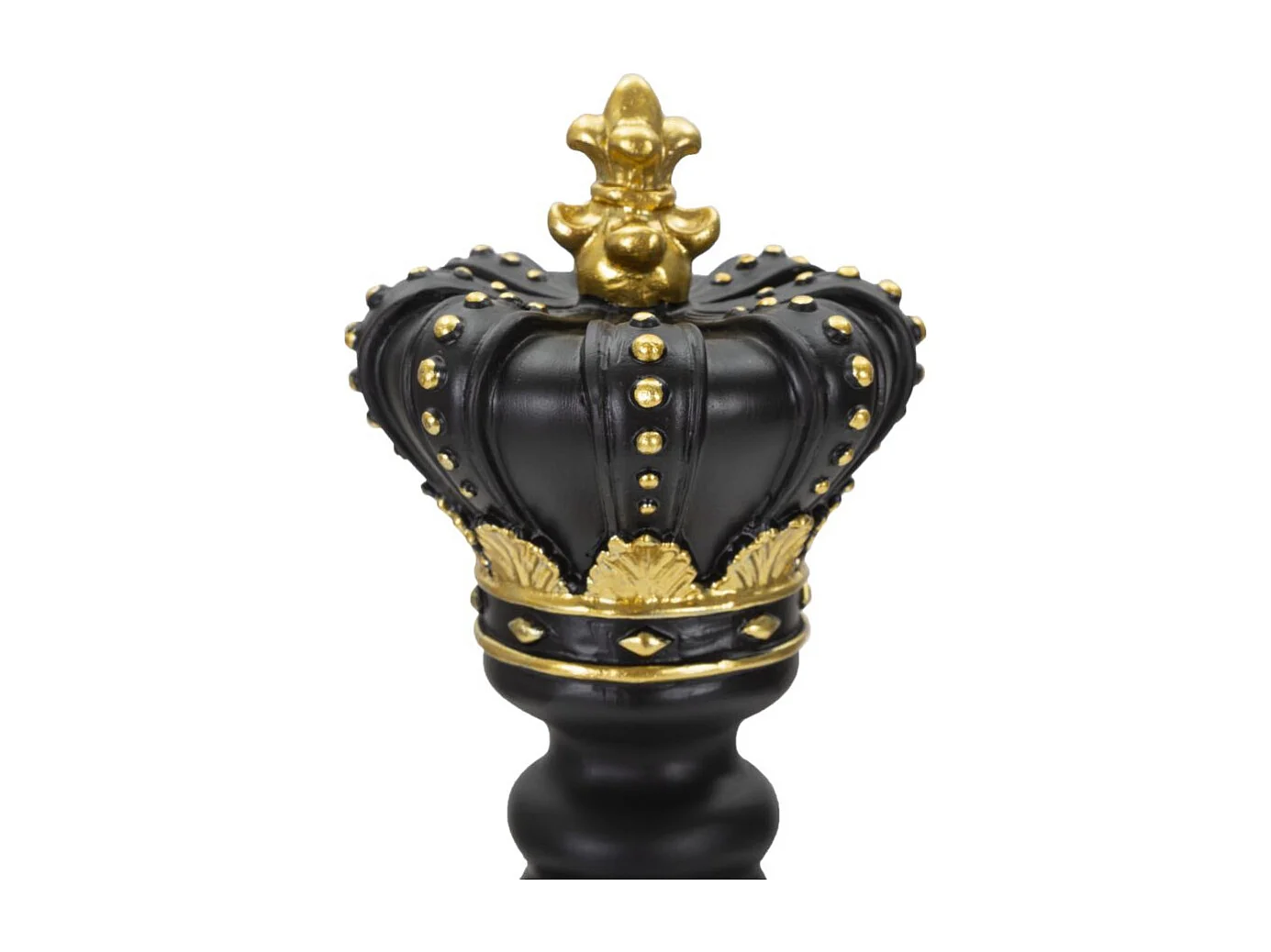 Pièce d'Échec Déco en Résine "Roi Couronne" 40cm Noir