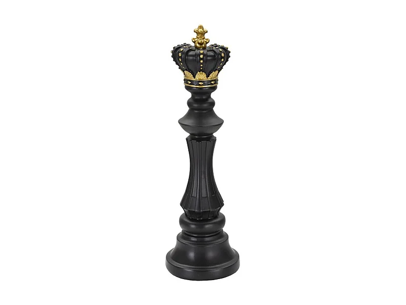 Pièce d'Échec Déco en Résine "Roi Couronne" 40cm Noir