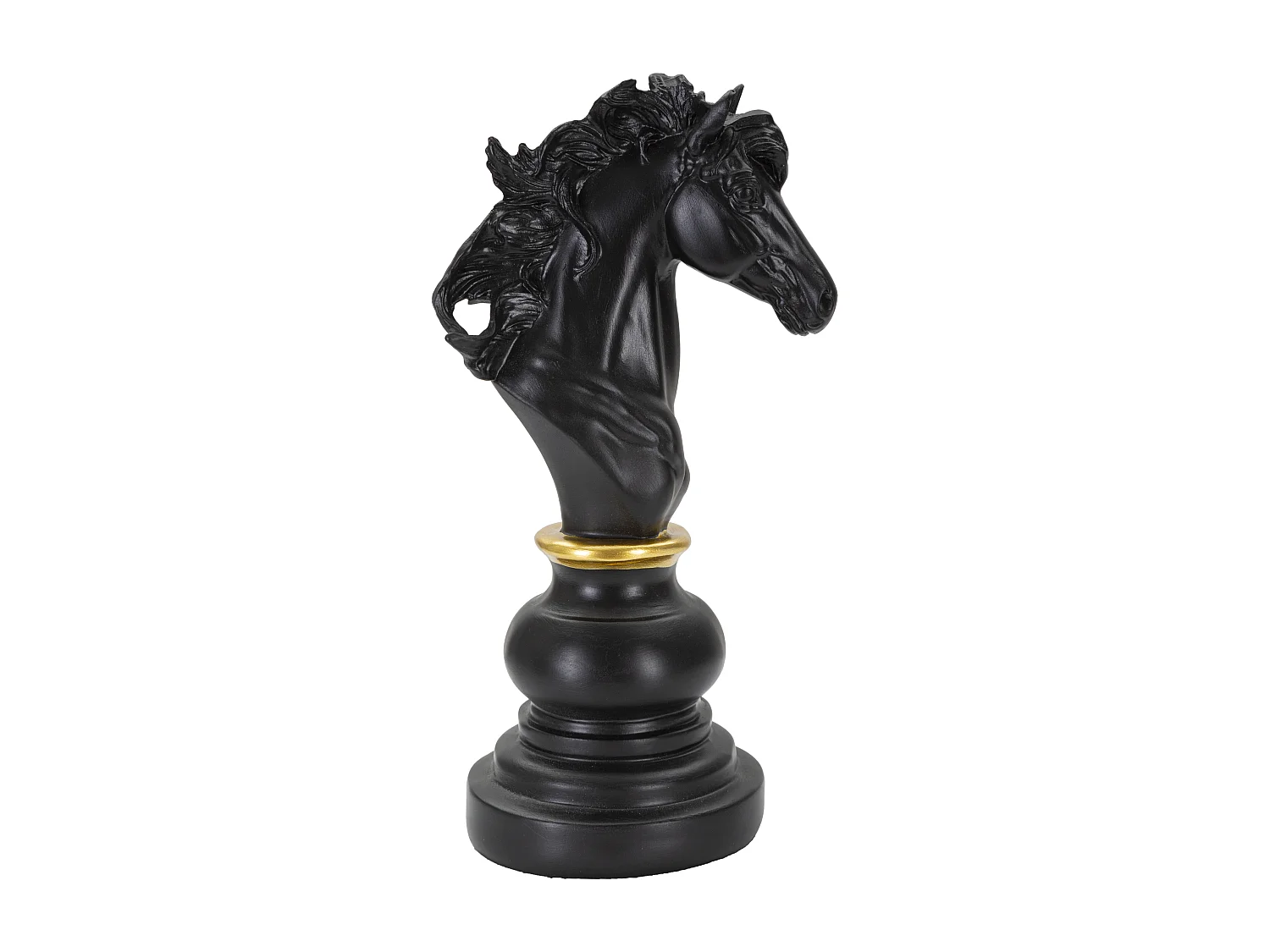 Pièce d'Échec Déco en Résine "Cavalier" 27cm Noir