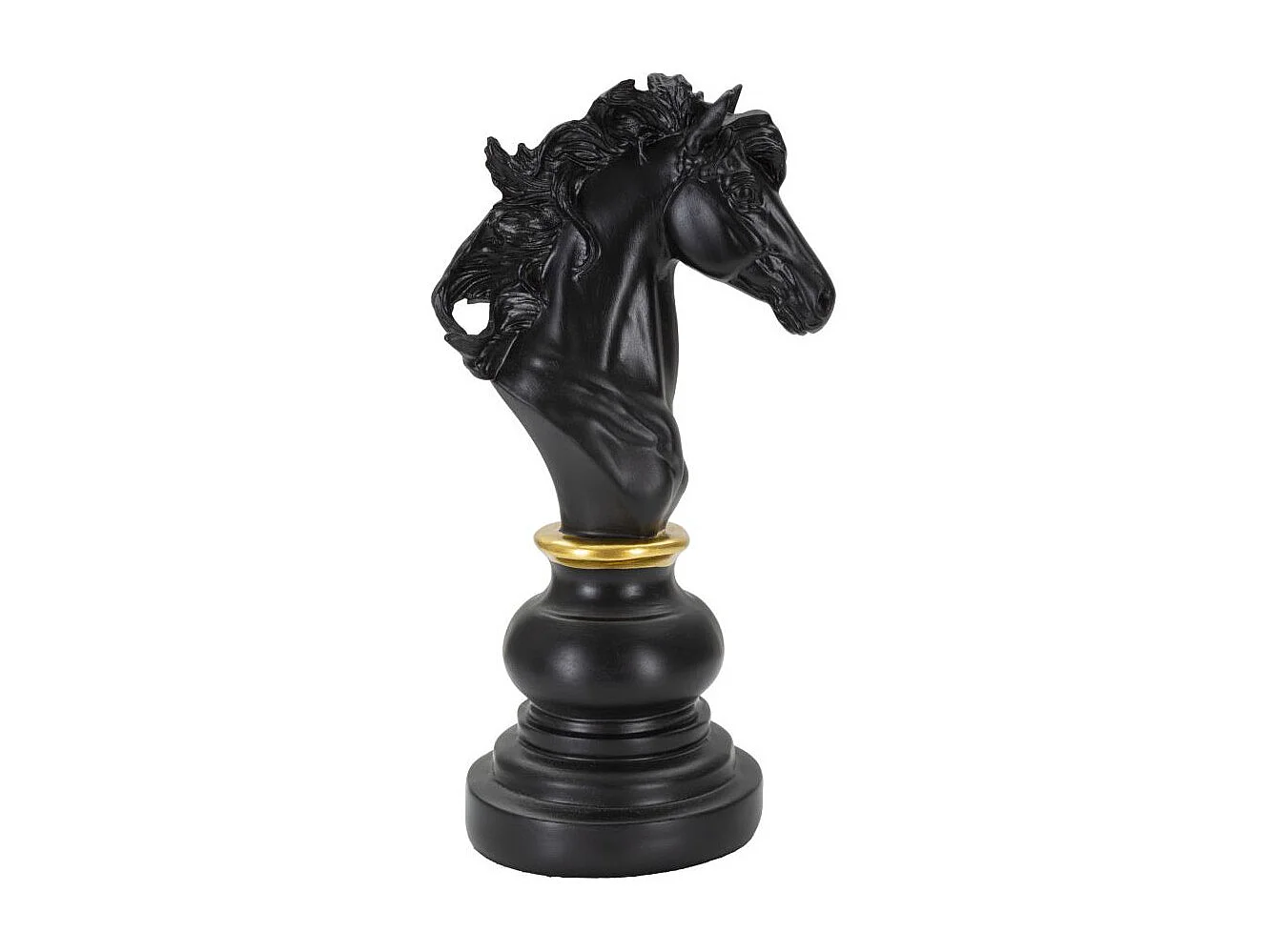 Pièce d'Échec Déco en Résine "Cavalier" 27cm Noir